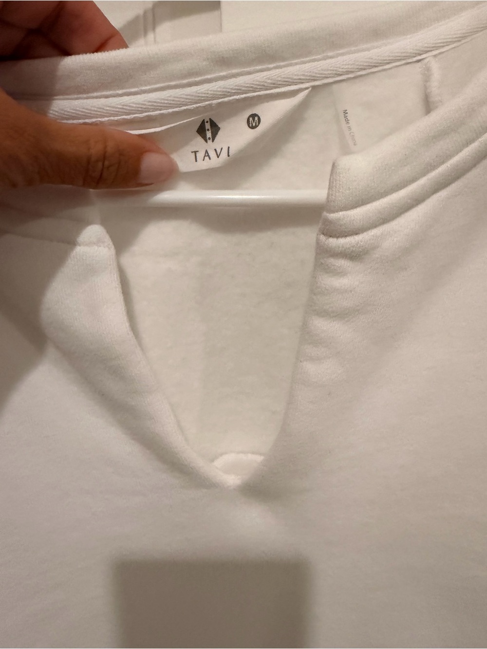 TAVI Women’s White V-Notch Pullover Sweatshirt - Picture 9 of 10